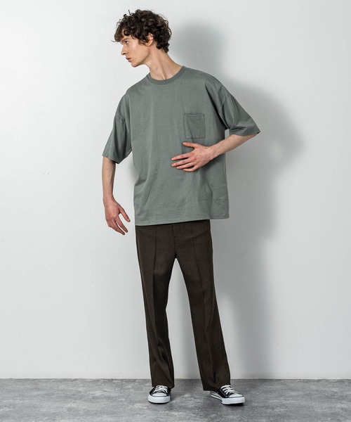 SLICK(スリック)の「ドロップショルダーTシャツ(Tシャツ/カットソー・メンズ・ホワイト/ブラック/ライトグレー/ピンク/グリーン/グリーン系/グレー・1/2/3)」の19枚目の写真