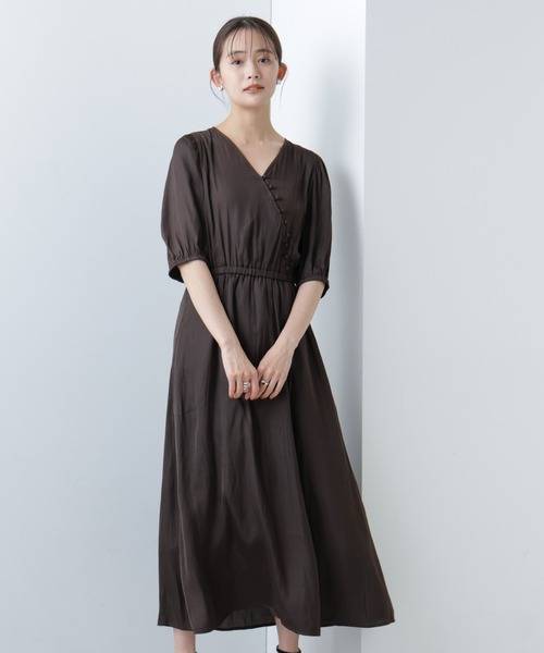 セール】【WEB限定】サテンマキシカシュクールワンピース（ワンピース