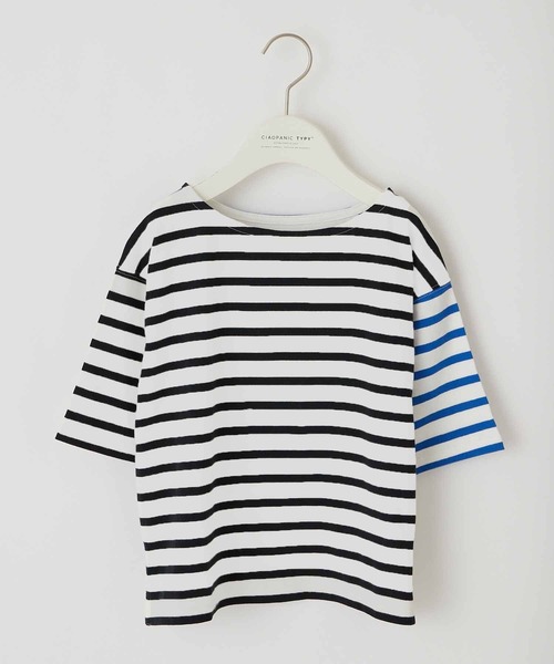 CIAOPANIC TYPY（チャオパニックティピー）の「【ZOZOTOWN限定】バスクボーダーオーバーハーフスリーブTee（Tシャツ/カットソー・キッズ・グリーン/ブルー/ホワイト/ホワイト系その他/オレンジ・S/M/L/XL/XXL）」の15枚目の写真