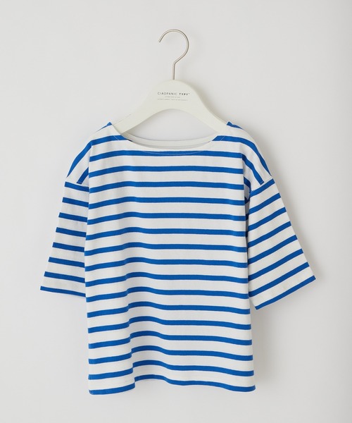 CIAOPANIC TYPY（チャオパニックティピー）の「【ZOZOTOWN限定】バスクボーダーオーバーハーフスリーブTee（Tシャツ/カットソー・キッズ・グリーン/ブルー/ホワイト/ホワイト系その他/オレンジ・S/M/L/XL/XXL）」の16枚目の写真