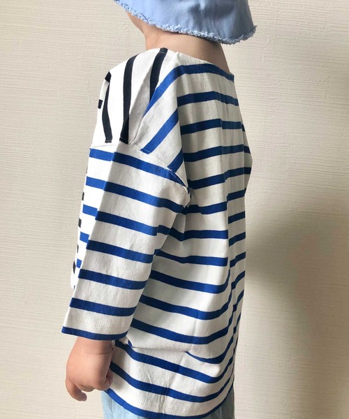 CIAOPANIC TYPY（チャオパニックティピー）の「【ZOZOTOWN限定】バスクボーダーオーバーハーフスリーブTee（Tシャツ/カットソー・キッズ・グリーン/ブルー/ホワイト/ホワイト系その他/オレンジ・S/M/L/XL/XXL）」の12枚目の写真