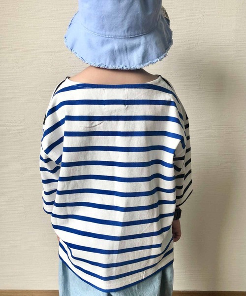 CIAOPANIC TYPY（チャオパニックティピー）の「【ZOZOTOWN限定】バスクボーダーオーバーハーフスリーブTee（Tシャツ/カットソー・キッズ・グリーン/ブルー/ホワイト/ホワイト系その他/オレンジ・S/M/L/XL/XXL）」の13枚目の写真