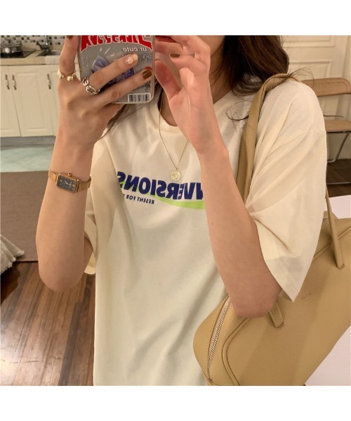 DEVICE(デバイス)の「ビッグシルエット ストリート ヴィンテージライク 古着風 プリント 半袖 Tシャツ(Tシャツ/カットソー・レディース・ホワイト/グレー・FREE)」の18枚目の写真