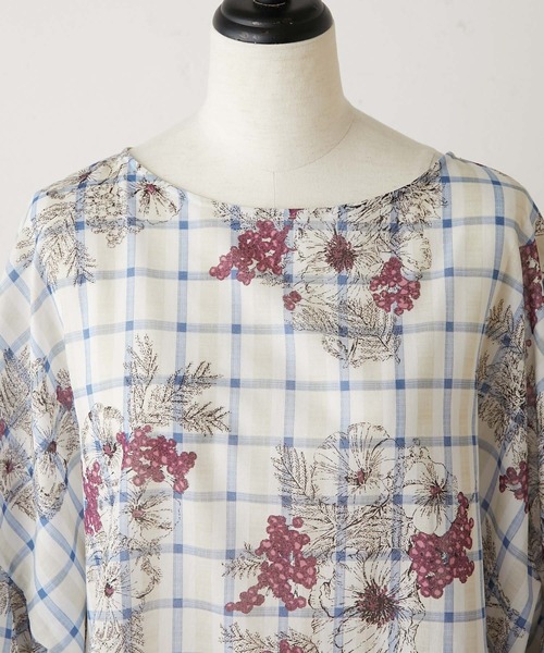 BEARDSLEY（ビアズリー）の「チェックフラワーブラウス（シャツ/ブラウス・レディース・パープル/イエロー・FREE）」の10枚目の写真
