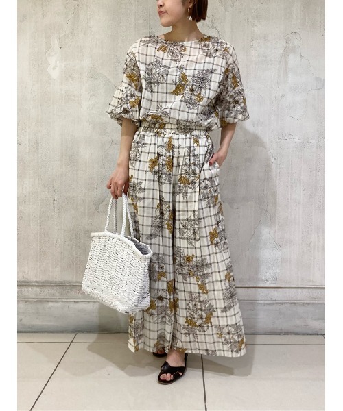 BEARDSLEY（ビアズリー）の「チェックフラワーブラウス（シャツ/ブラウス・レディース・パープル/イエロー・FREE）」の12枚目の写真