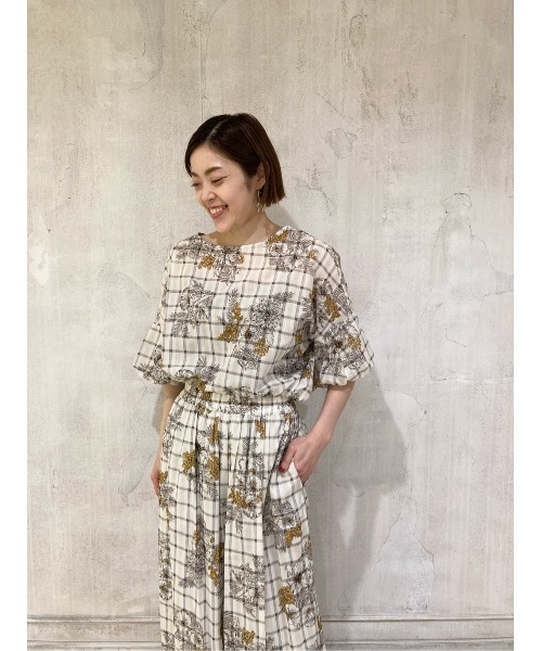 BEARDSLEY（ビアズリー）の「チェックフラワーブラウス（シャツ/ブラウス・レディース・パープル/イエロー・FREE）」の15枚目の写真