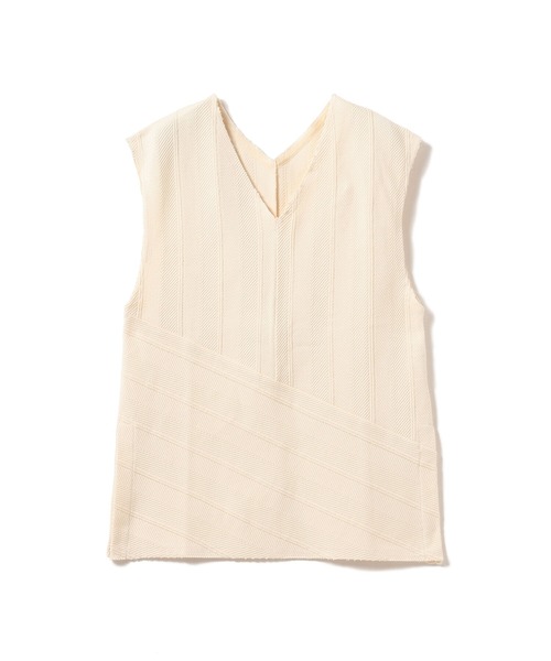 Ray BEAMS(レイビームス)の「Ray BEAMS / ヘリンボーン サイド スリット Vネック カットソー(Tシャツ/カットソー・レディース・オフホワイト/ブラック/ミント・ONE SIZE)」の6枚目の写真