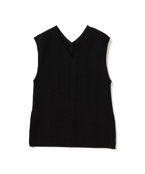 Ray BEAMS(レイビームス)の「Ray BEAMS / ヘリンボーン サイド スリット Vネック カットソー(Tシャツ/カットソー・レディース・オフホワイト/ブラック/ミント・ONE SIZE)」の14枚目の写真