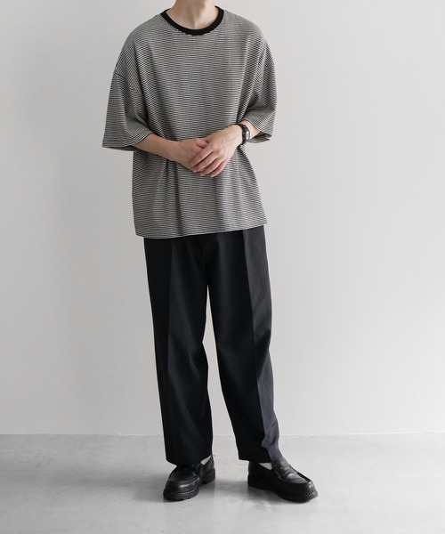 remer（リメール）の「loose basic border Tee/ルーズベーシックボーダーTee（Tシャツ/カットソー・メンズ・ブラック・SMALL/MEDIUM/LARGE）」の10枚目の写真