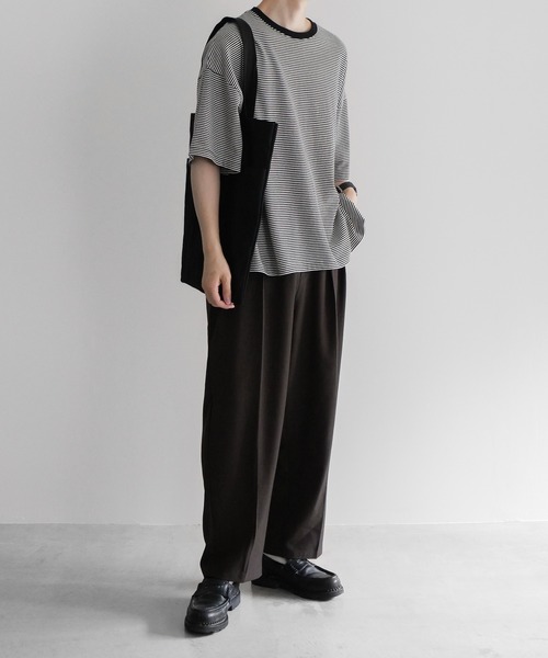 remer（リメール）の「loose basic border Tee/ルーズベーシックボーダーTee（Tシャツ/カットソー・メンズ・ブラック・SMALL/MEDIUM/LARGE）」の15枚目の写真