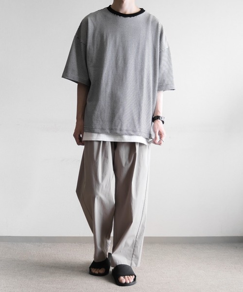 remer（リメール）の「loose basic border Tee/ルーズベーシックボーダーTee（Tシャツ/カットソー・メンズ・ブラック・SMALL/MEDIUM/LARGE）」の19枚目の写真