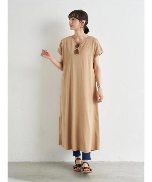 earth music&ecology（アースミュージックアンドエコロジー）の「バックティアードカットワンピース　＊（ワンピース・レディース・ブラック/ラベンダー/ベージュ・FREE）」の7枚目の写真