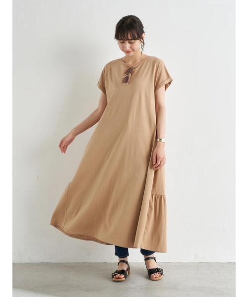 earth music&ecology（アースミュージックアンドエコロジー）の「バックティアードカットワンピース　＊（ワンピース・レディース・ブラック/ラベンダー/ベージュ・FREE）」の8枚目の写真