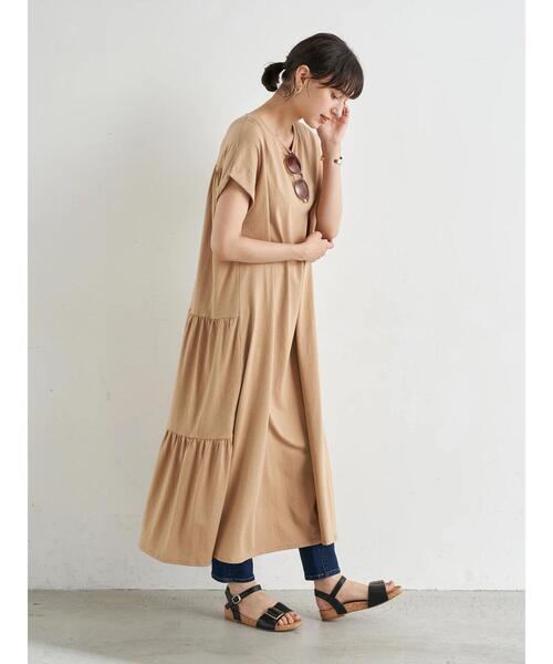 earth music&ecology（アースミュージックアンドエコロジー）の「バックティアードカットワンピース　＊（ワンピース・レディース・ブラック/ラベンダー/ベージュ・FREE）」の11枚目の写真