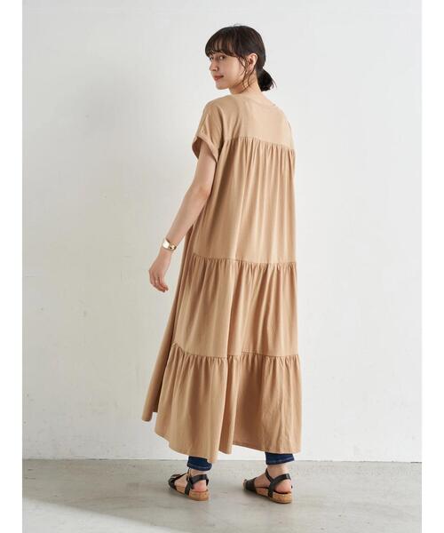 earth music&ecology（アースミュージックアンドエコロジー）の「バックティアードカットワンピース　＊（ワンピース・レディース・ブラック/ラベンダー/ベージュ・FREE）」の13枚目の写真