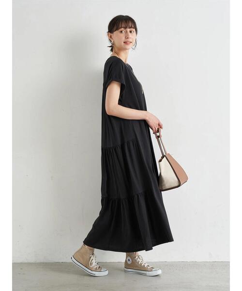 earth music&ecology（アースミュージックアンドエコロジー）の「バックティアードカットワンピース　＊（ワンピース・レディース・ブラック/ラベンダー/ベージュ・FREE）」の20枚目の写真