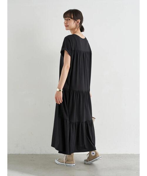 earth music&ecology（アースミュージックアンドエコロジー）の「バックティアードカットワンピース　＊（ワンピース・レディース・ブラック/ラベンダー/ベージュ・FREE）」の21枚目の写真