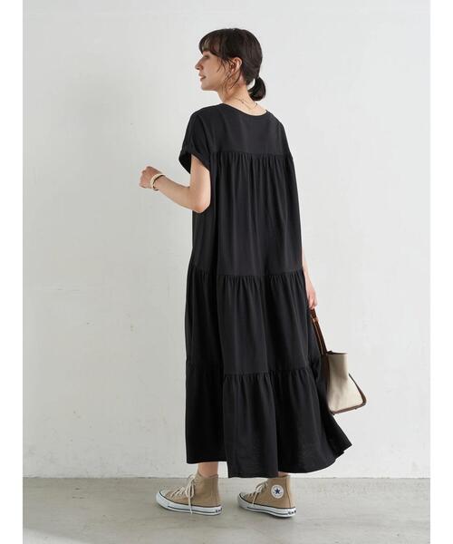 earth music&ecology（アースミュージックアンドエコロジー）の「バックティアードカットワンピース　＊（ワンピース・レディース・ブラック/ラベンダー/ベージュ・FREE）」の22枚目の写真