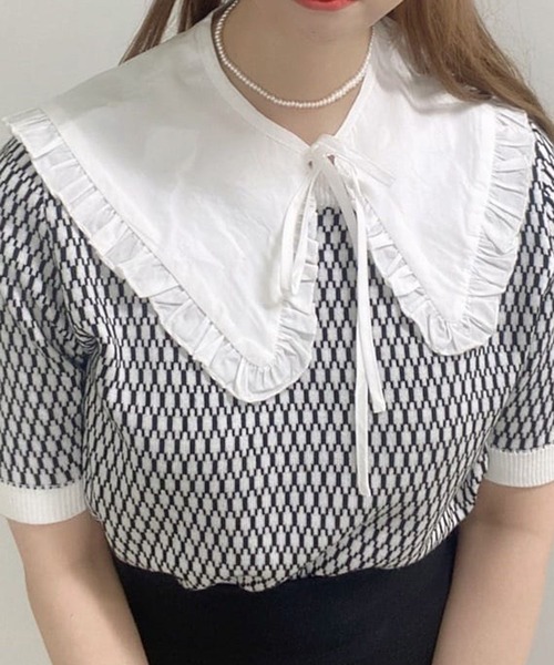 SPINNS（スピンズ）の「レースリボンデザイン付け襟（付け襟・レディース・ホワイト・ONESIZE）」の12枚目の写真