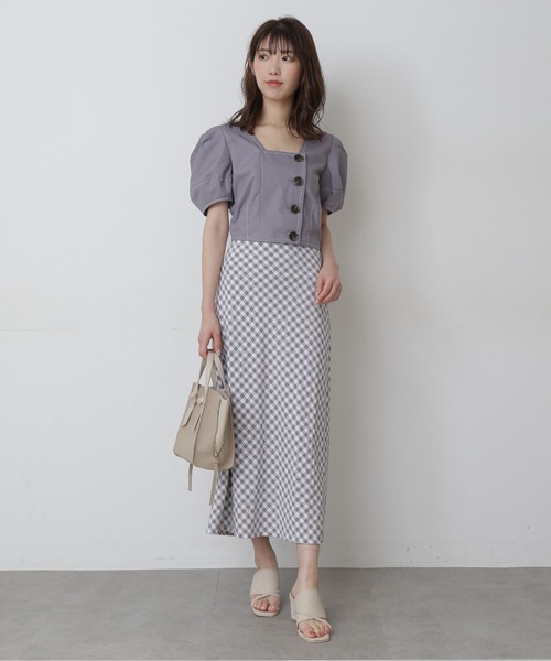 FREE'S MART（フリーズマート）の「◆フロントボタン配色ステッチ短丈ブラウス（シャツ/ブラウス・レディース・ホワイト/ベージュ/パープル・FREE）」の11枚目の写真