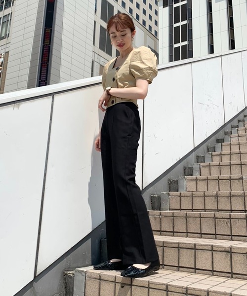 FREE'S MART（フリーズマート）の「◆フロントボタン配色ステッチ短丈ブラウス（シャツ/ブラウス・レディース・ホワイト/ベージュ/パープル・FREE）」の18枚目の写真