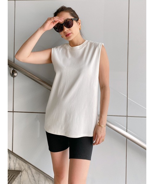 Vicente（ヴィセンテ）の「Simple tanktop（Tシャツ/カットソー・レディース・オフホワイト/グレー・FREE）」の3枚目の写真