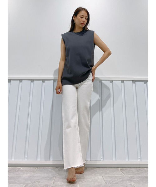 Vicente（ヴィセンテ）の「Simple tanktop（Tシャツ/カットソー・レディース・オフホワイト/グレー・FREE）」の6枚目の写真