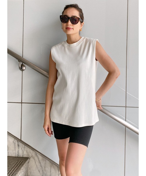 Vicente（ヴィセンテ）の「Simple tanktop（Tシャツ/カットソー・レディース・オフホワイト/グレー・FREE）」の13枚目の写真
