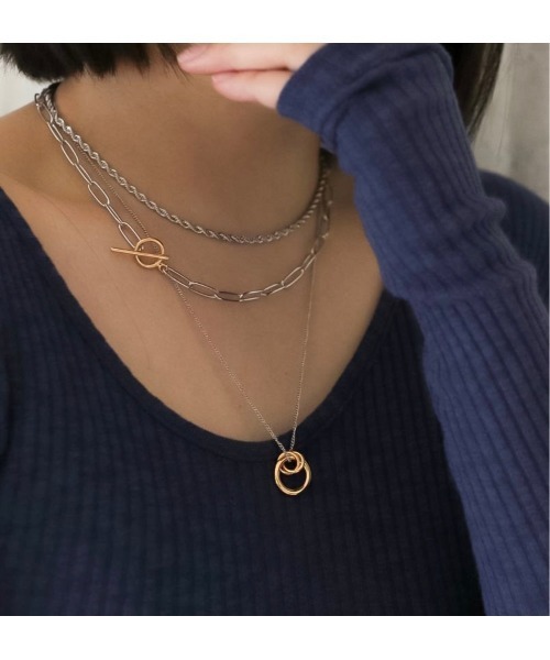 mou（モウ）の「シルバー×ゴールドマンテルシンプルネックレス（ネックレス・レディース・シルバー×ゴールド・FREE）」の3枚目の写真