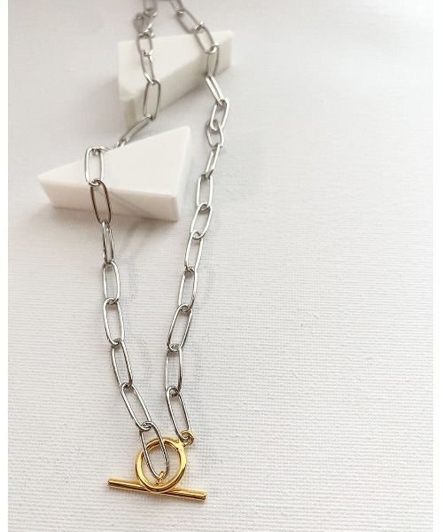 mou（モウ）の「シルバー×ゴールドマンテルシンプルネックレス（ネックレス・レディース・シルバー×ゴールド・FREE）」の5枚目の写真