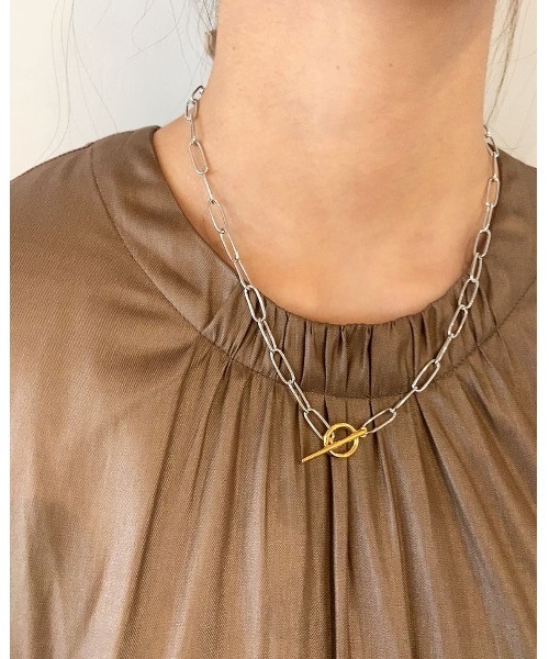 mou（モウ）の「シルバー×ゴールドマンテルシンプルネックレス（ネックレス・レディース・シルバー×ゴールド・FREE）」の6枚目の写真
