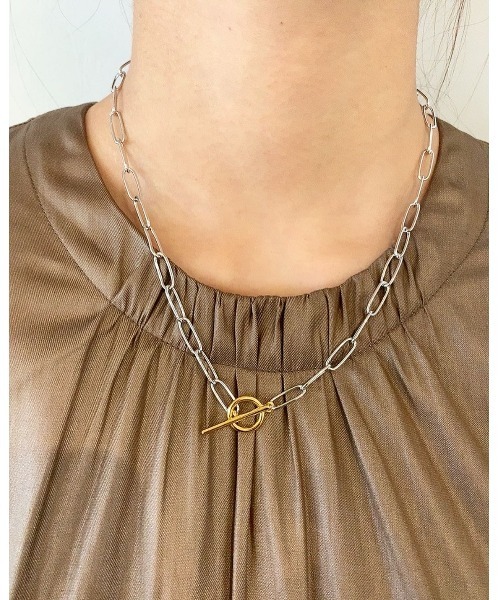 mou（モウ）の「シルバー×ゴールドマンテルシンプルネックレス（ネックレス・レディース・シルバー×ゴールド・FREE）」の8枚目の写真