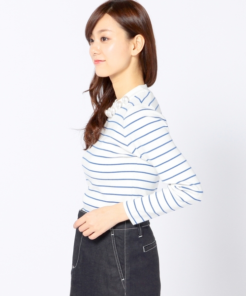 Another Edition(アナザーエディション)の「プラパール×ボーダープルオーバー/AEFC PEARL BOR PO◆(ニット/セーター・レディース・ベージュ/コバルトブルー/レッド・フリ-)」の12枚目の写真