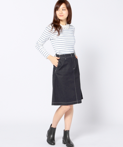 Another Edition(アナザーエディション)の「プラパール×ボーダープルオーバー/AEFC PEARL BOR PO◆(ニット/セーター・レディース・ベージュ/コバルトブルー/レッド・フリ-)」の13枚目の写真