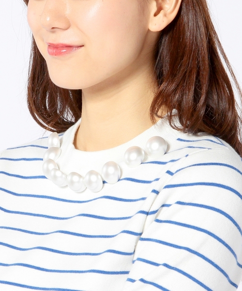 Another Edition(アナザーエディション)の「プラパール×ボーダープルオーバー/AEFC PEARL BOR PO◆(ニット/セーター・レディース・ベージュ/コバルトブルー/レッド・フリ-)」の14枚目の写真