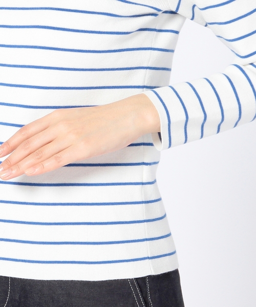 Another Edition(アナザーエディション)の「プラパール×ボーダープルオーバー/AEFC PEARL BOR PO◆(ニット/セーター・レディース・ベージュ/コバルトブルー/レッド・フリ-)」の15枚目の写真