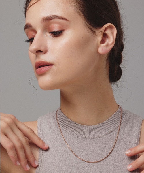 CENE(セネ)の「【CENE】セネ/ 1mmスネークチェーン ネックレス/45cm(ネックレス・レディース・ゴールド/ピンクゴールド・FREE)」の2枚目の写真