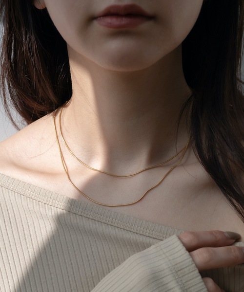 CENE(セネ)の「【CENE】セネ/ 1mmスネークチェーン ネックレス/45cm(ネックレス・レディース・ゴールド/ピンクゴールド・FREE)」の11枚目の写真