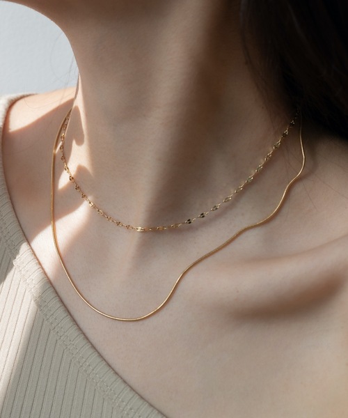 CENE(セネ)の「【CENE】セネ/ 1mmスネークチェーン ネックレス/45cm(ネックレス・レディース・ゴールド/ピンクゴールド・FREE)」の13枚目の写真