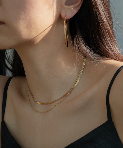 CENE(セネ)の「【CENE】セネ/ 1mmスネークチェーン ネックレス/45cm(ネックレス・レディース・ゴールド/ピンクゴールド・FREE)」の14枚目の写真