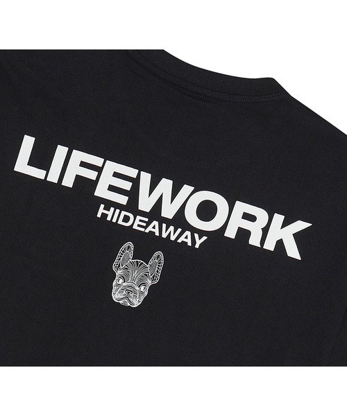 【韓国 Life Work】フレームロゴ配色レイヤード半袖Tシャツ LIFE WORK（ライフワーク）の「『LIFE WORK/ライフワーク