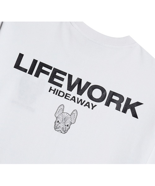 【韓国 Life Work】フレームロゴ配色レイヤード半袖Tシャツ LIFE WORK（ライフワーク）の「『LIFE WORK/ライフワーク