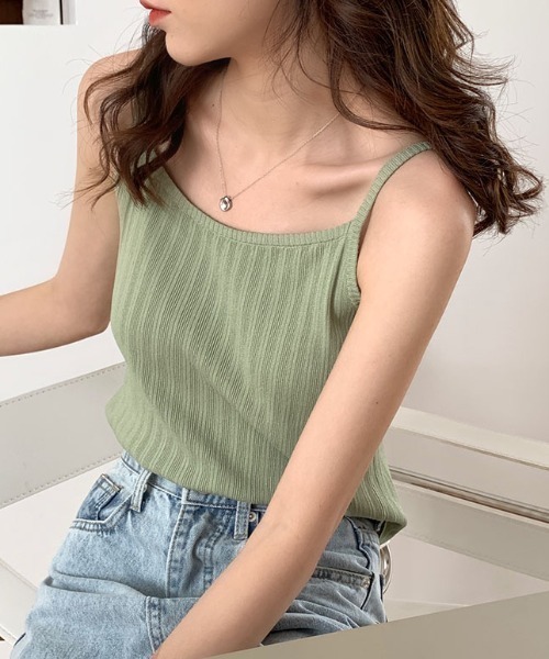 キャミソール トップスリラックスキャミソール キャミソール Rue ルゥ のファッション シャドーストライプ