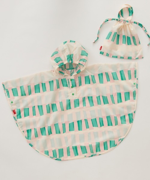 392 plusm（サンキューニプリュスエム）の「kids rain poncho_cellophane（レインコート/ポンチョ・キッズ・ピンク/イエロー/ブルー・S/M）」の2枚目の写真
