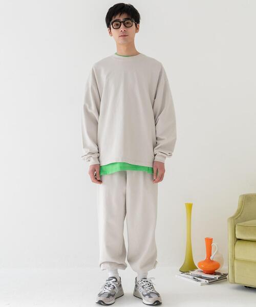 LOS ANGELES APPAREL(ロサンゼルスアパレル)の「【別注】<LOS ANGELES APPAREL×CITEN>フレンチテリー パンツ(スウェットパンツ・メンズ・ベージュ/ダークグレー・M/L)」の4枚目の写真