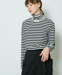 CIAOPANIC | ボーダーカットタートルネックトップス(Tシャツ/カットソー)