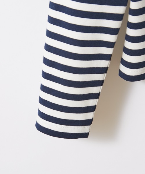 CIAOPANIC（チャオパニック）の「ボーダーカットタートルネックトップス（Tシャツ/カットソー・レディース・ブラック/ネイビー/ブラウン・FREE）」の7枚目の写真