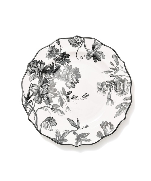 Francfranc(フランフラン)の「クラシックフラワー プレート M ブラック(食器・レディース・ブラック・FREE)」の1枚目の写真