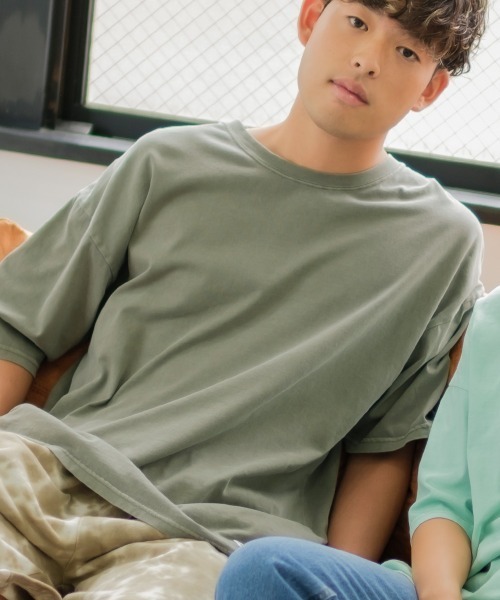 SIDEWAY STANCE（サイドウェイスタンス）の「【SIDEWAY STANCE】ヴィンテージ ピグメント加工 ビッグシルエット 半袖Tシャツ（Tシャツ/カットソー・メンズ・ミント/ブルー/ホワイト/ブラック/ネイビー/カーキ/ピンク/オレンジ・MEDIUM/LARGE/X-LARGE）」の4枚目の写真