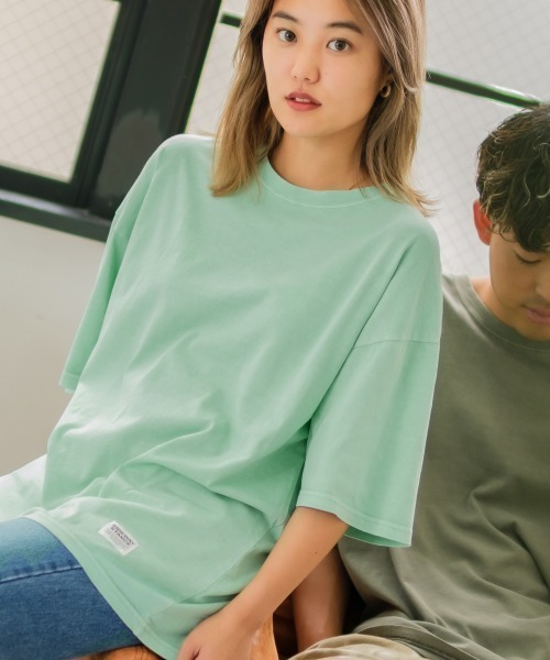 SIDEWAY STANCE（サイドウェイスタンス）の「【SIDEWAY STANCE】ヴィンテージ ピグメント加工 ビッグシルエット 半袖Tシャツ（Tシャツ/カットソー・メンズ・ミント/ブルー/ホワイト/ブラック/ネイビー/カーキ/ピンク/オレンジ・MEDIUM/LARGE/X-LARGE）」の5枚目の写真